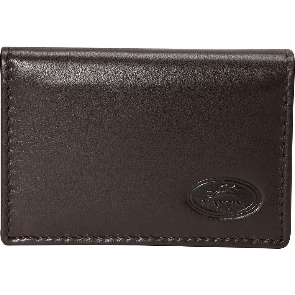 Mancini Leather Goods Expandable RFID Secure Credit Card Case Brown Mancini Leather Goods Men s Wallets