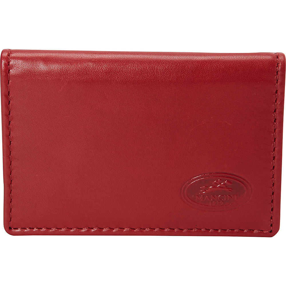 Mancini Leather Goods Expandable RFID Secure Credit Card Case Red Mancini Leather Goods Men s Wallets