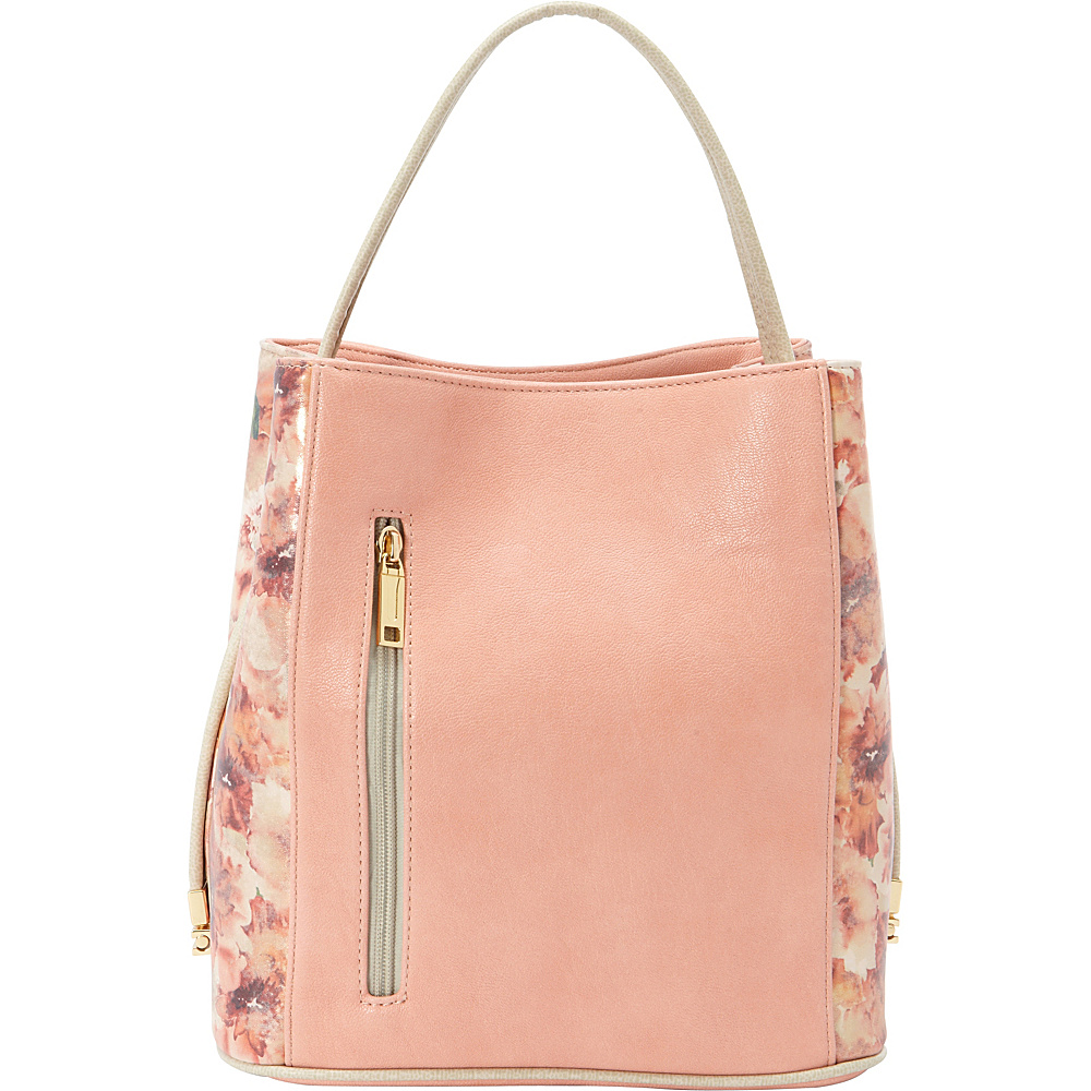 Samoe Classic Convertible Handbag Rose Quartz Floral Sandy Beige CL Samoe Manmade Handbags