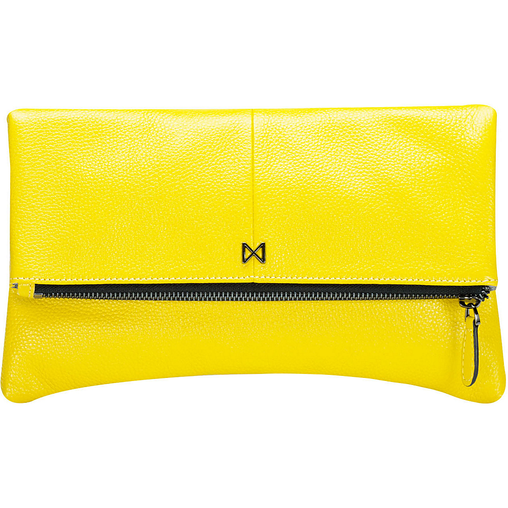 MOFE Esoteric Pebble Leather Clutch Yellow MOFE Leather Handbags