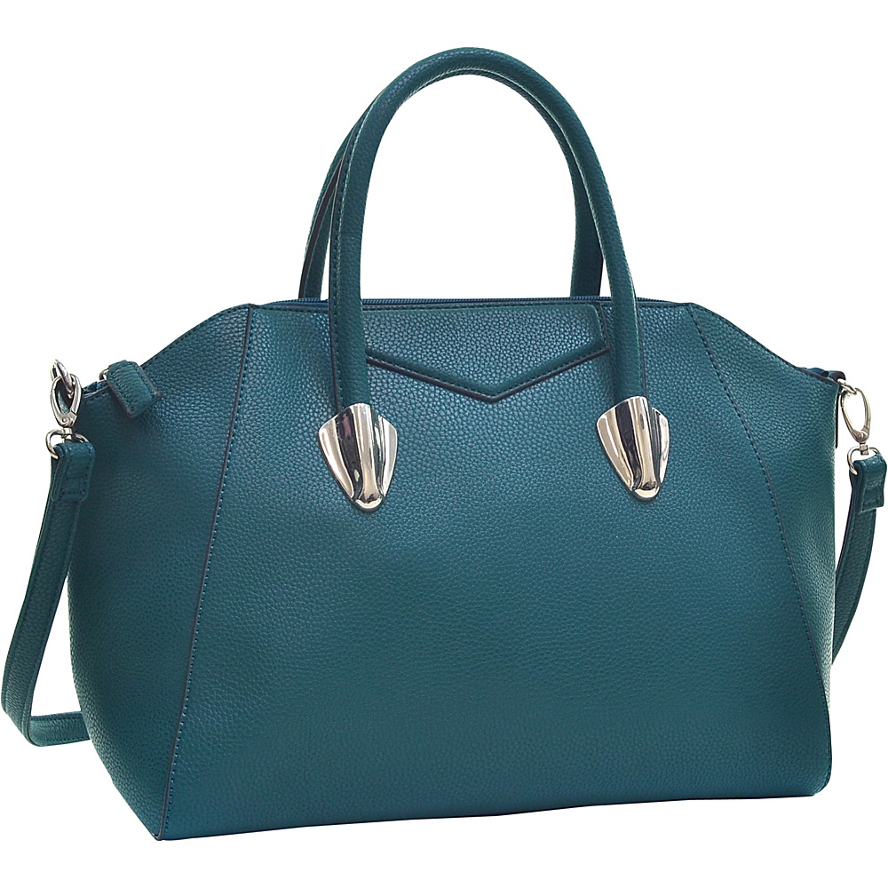 Dasein Faux Leather Weekender Satchel with Removable Strap Green Dasein Manmade Handbags