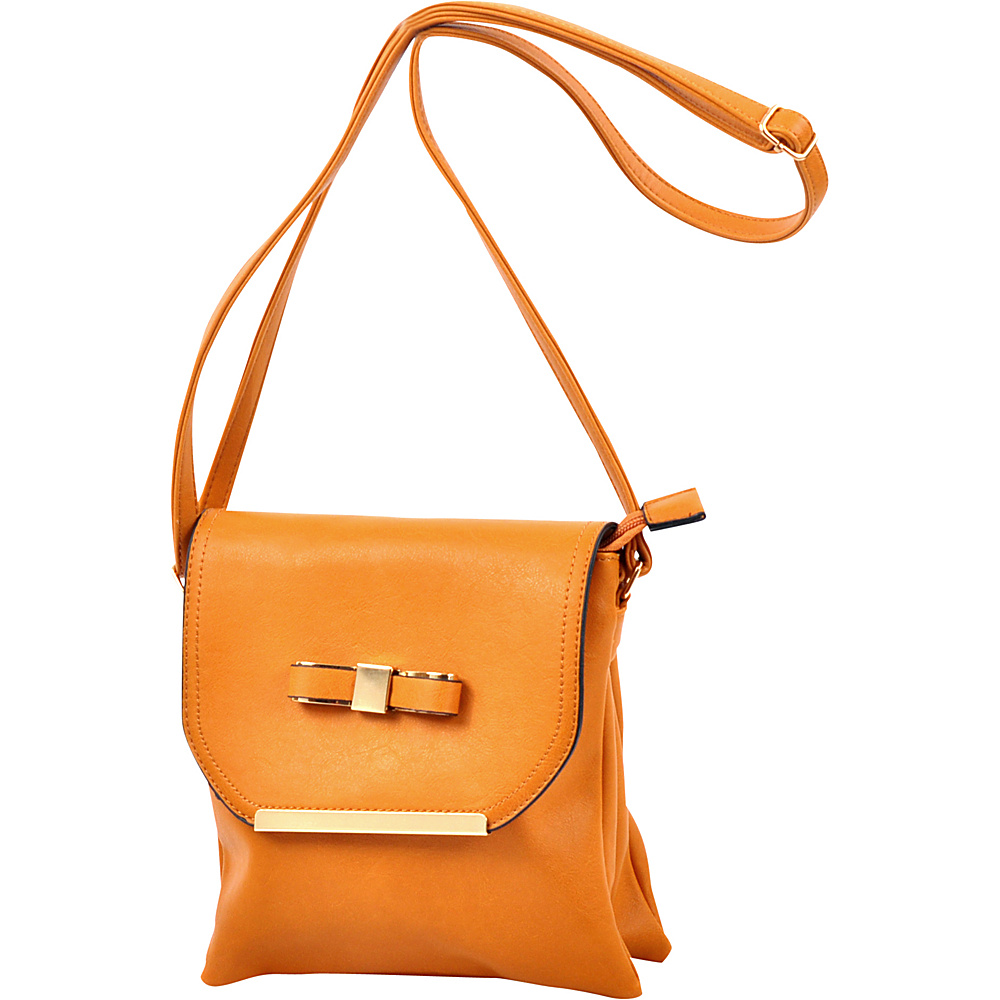 Dasein Gold Tone Bow Crossbody Bag Tan Dasein Manmade Handbags