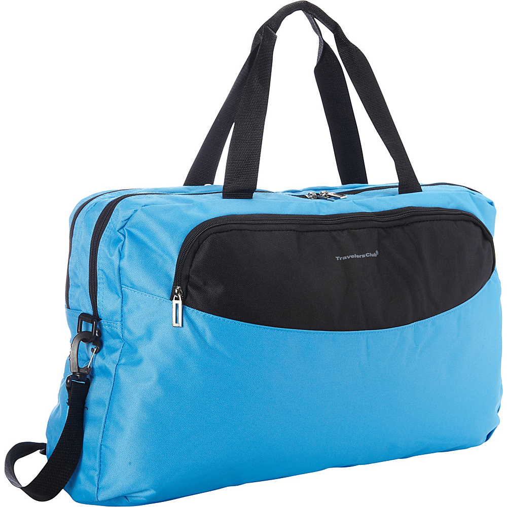 Travelers Club Luggage Fold Stow 24 2 Section Laptop Carry All Bag Blue Travelers Club Luggage Travel Duffels