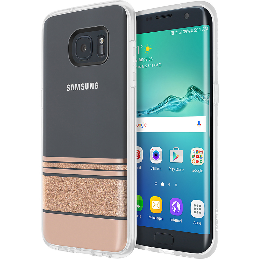 Incipio Design Series Hensley Stripes for Samsung Galaxy S7 Edge Rose Gold Incipio Electronic Cases