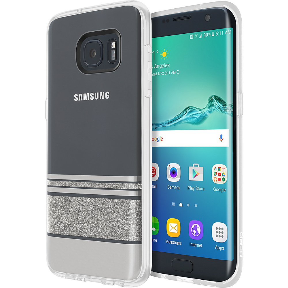Incipio Design Series Hensley Stripes for Samsung Galaxy S7 Edge Silver Incipio Electronic Cases