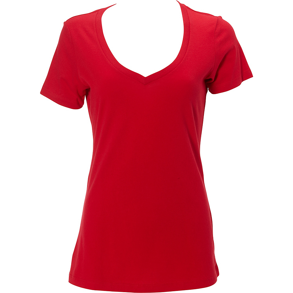 Simplex Apparel The Womens Deep V Tee XS Red Simplex Apparel Women s Apparel