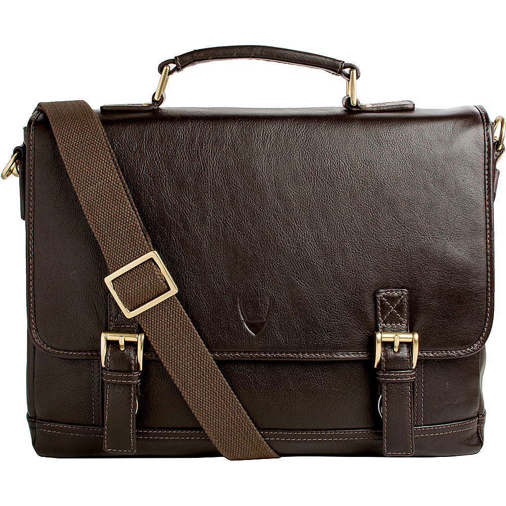 Hidesign Hunter 15 Laptop Compatible Leather Briefcase Brown Hidesign Non Wheeled Business Cases