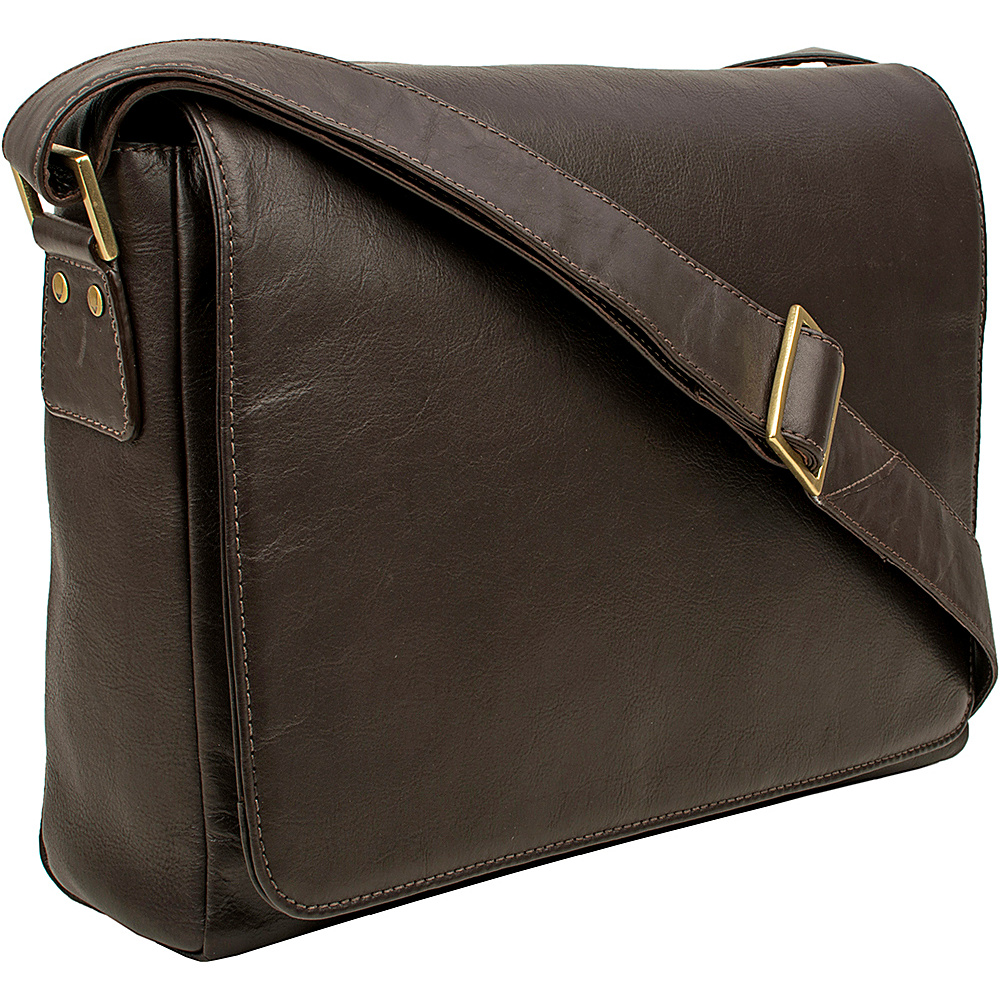 Hidesign Small Rhoden Leather Messenger Brown Hidesign Messenger Bags