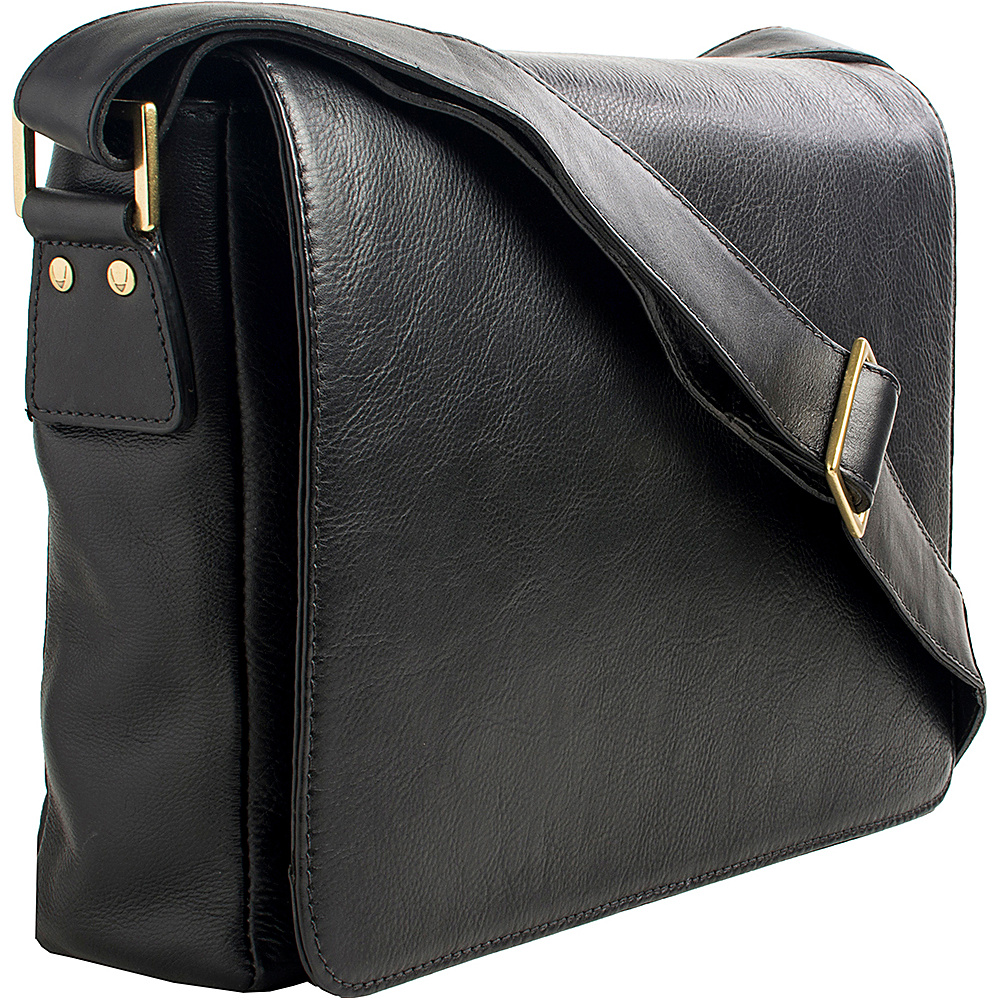 Hidesign Small Rhoden Leather Messenger Black Hidesign Messenger Bags