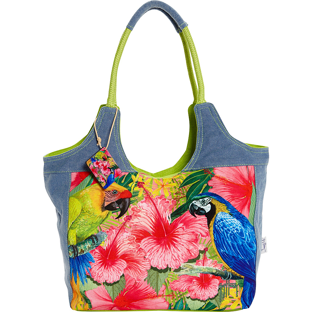 Sun N Sand Cayman Parrot Tote Cayman Parrots Sun N Sand Fabric Handbags