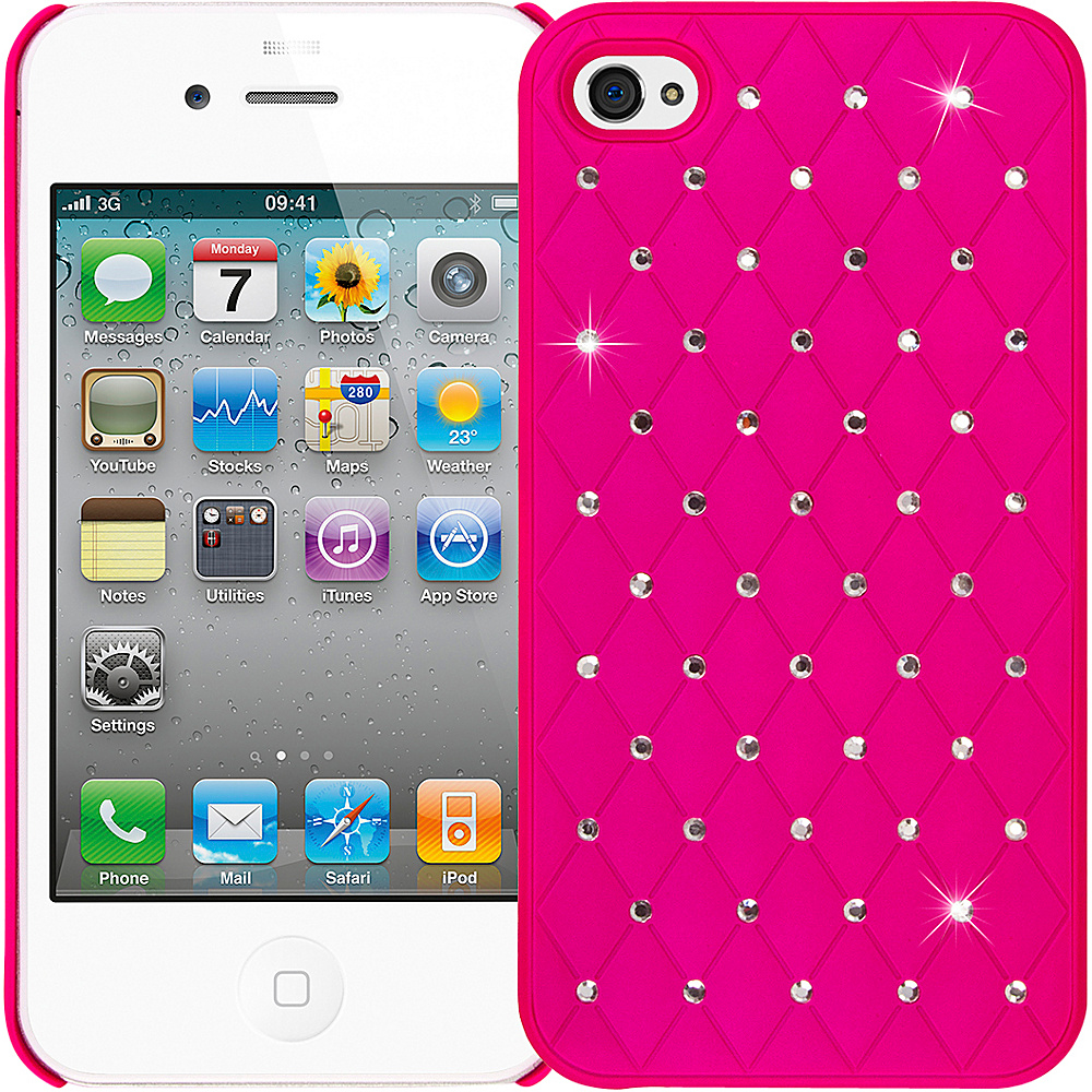 EMPIRE GLITZ Bling Accent Case for Apple iPhone 4 4S Hot Pink EMPIRE Electronic Cases