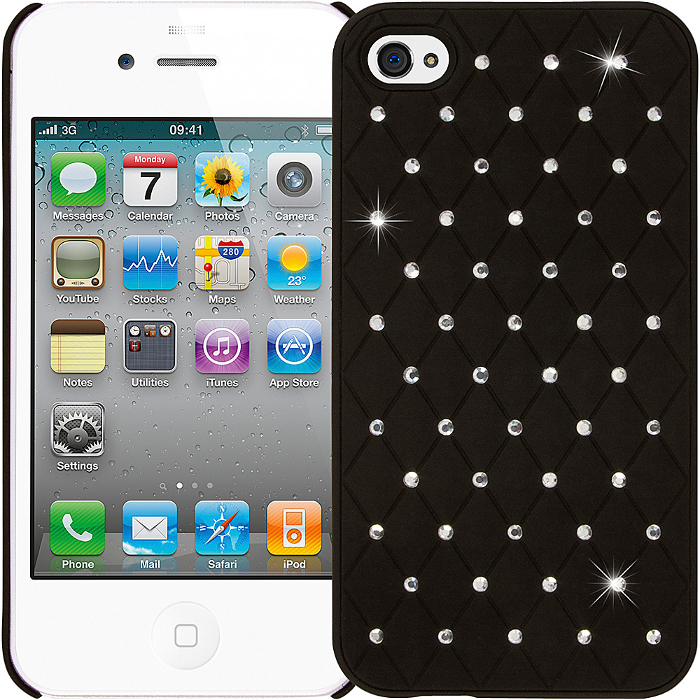 EMPIRE GLITZ Bling Accent Case for Apple iPhone 4 4S Black EMPIRE Electronic Cases