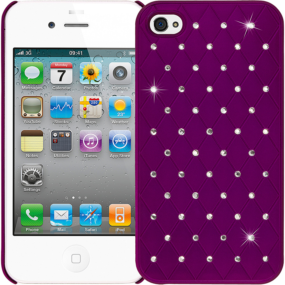 EMPIRE GLITZ Bling Accent Case for Apple iPhone 4 4S Purple EMPIRE Electronic Cases