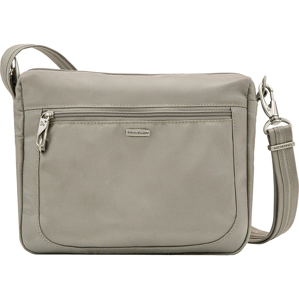 Travelon Anti theft Classic Small E W Crossbody Bag Stone Coral Travelon Fabric Handbags