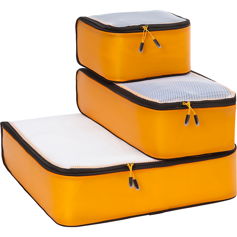 eBags Ultralight Packing Cubes Sampler 3pc Set OrangeYellow eBags Travel Organizers