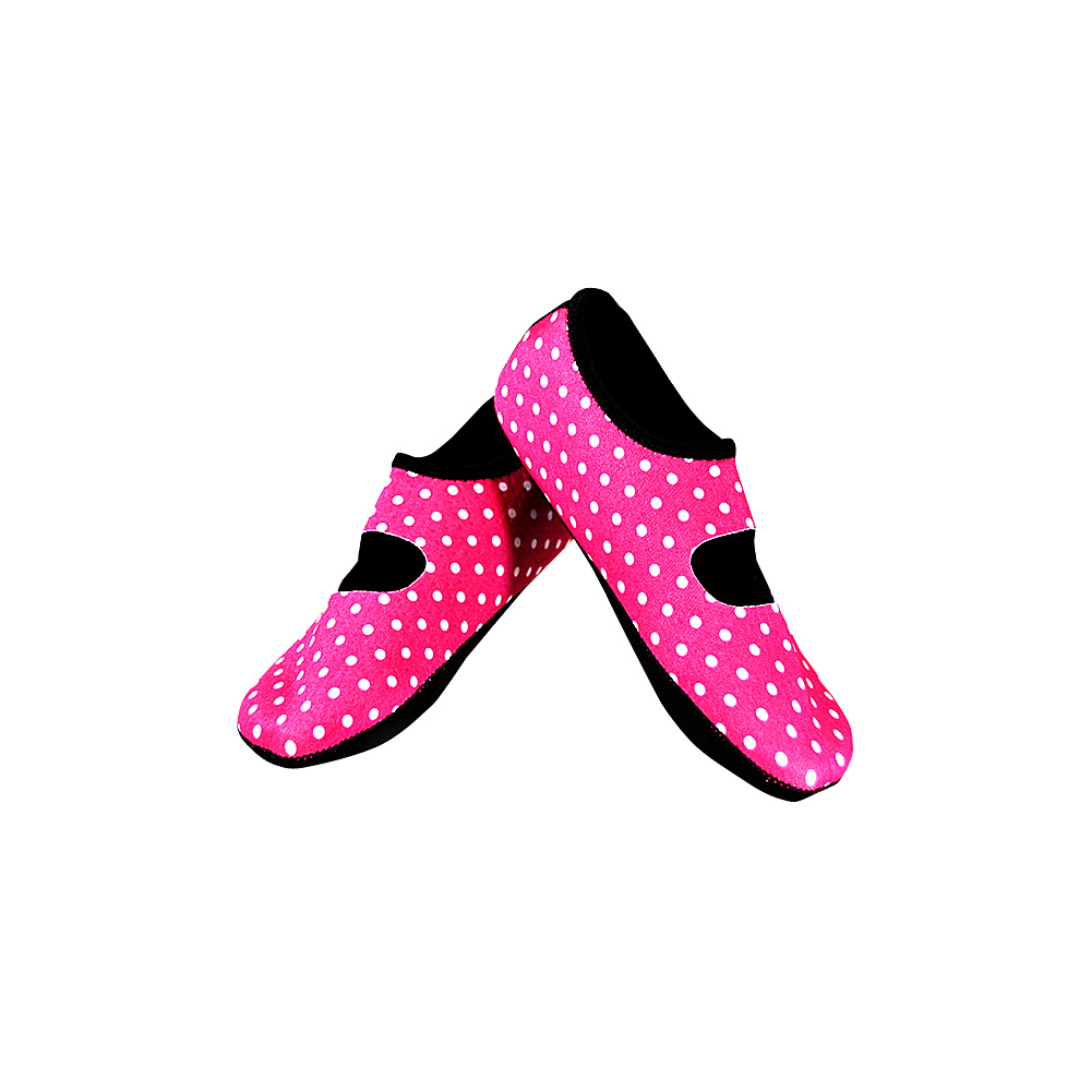 NuFoot Mary Jane Travel Slipper Patterns M Pink with White Polka Dot NuFoot Women s Footwear