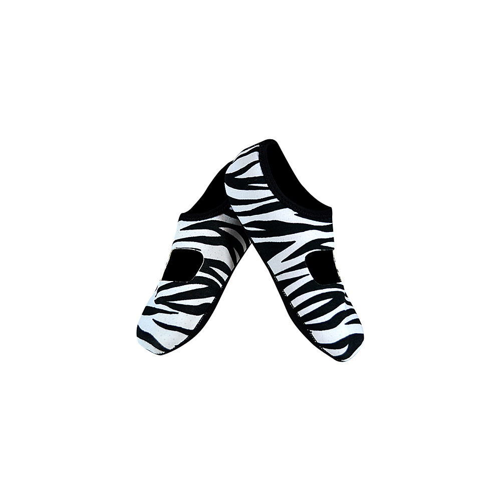 NuFoot Mary Jane Travel Slipper Patterns L White Zebra Large NuFoot Women s Footwear