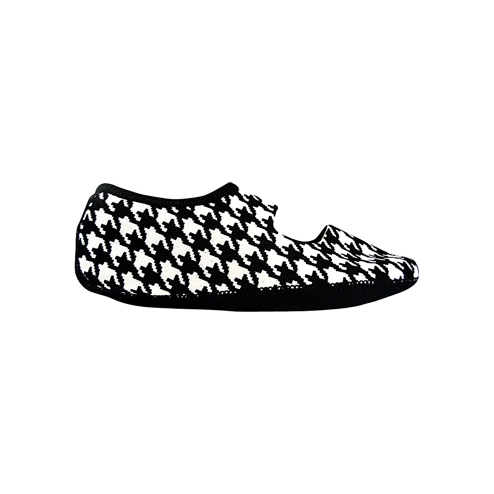 NuFoot Mary Jane Travel Slipper Patterns S Black amp; White Hounds Tooth Small NuFoot Women s Footwear