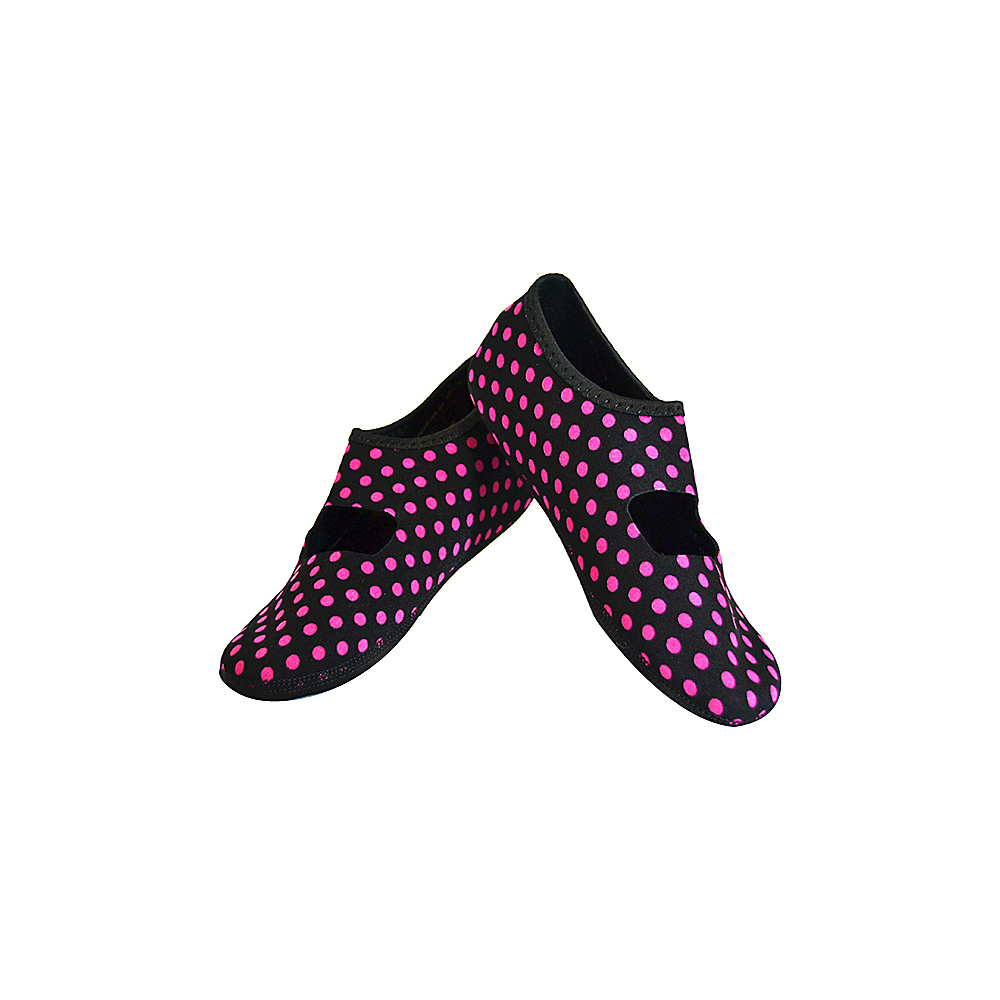 NuFoot Mary Jane Travel Slipper Patterns S Black amp; Pink Polka Dot Small NuFoot Women s Footwear