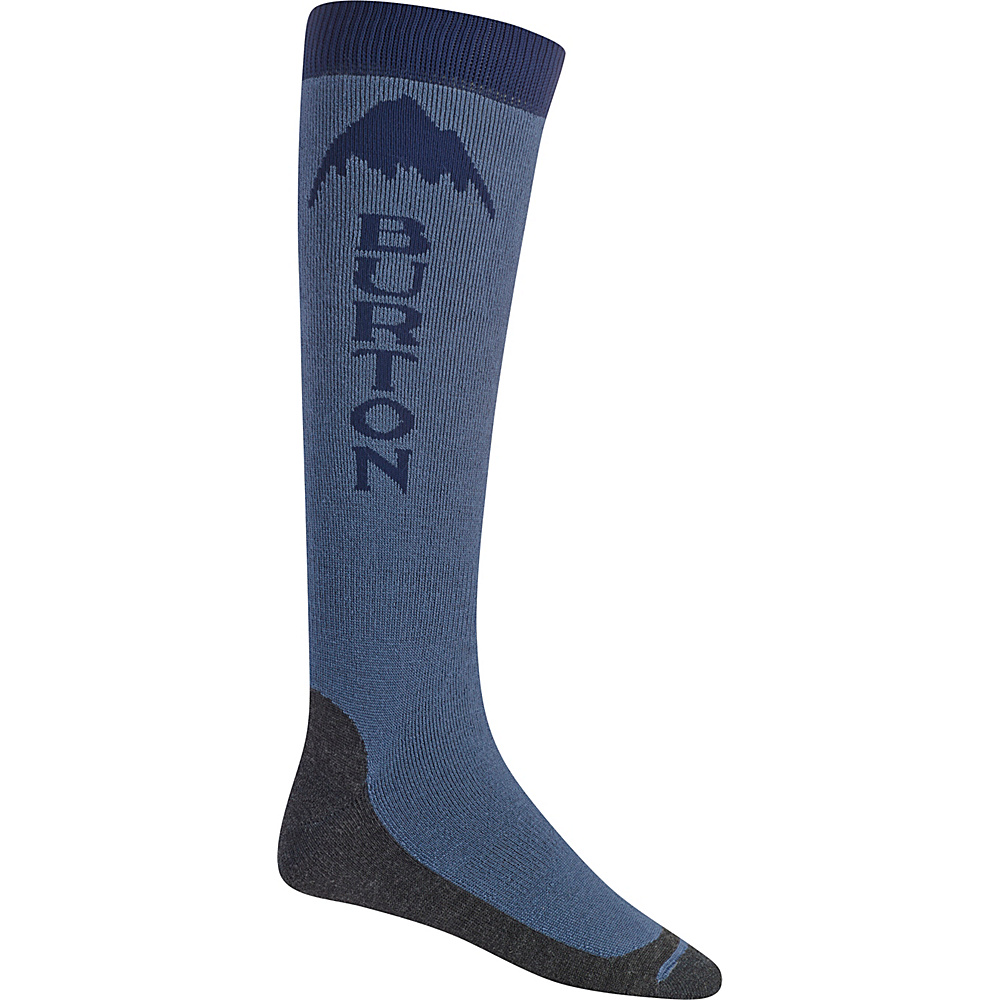 Burton Mens Emblem Sock Washed Blue L Burton Legwear Socks