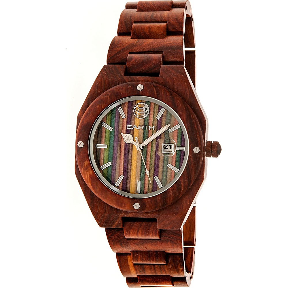 Earth Wood Cypress Skateboard Dial Wood Watch Red Earth Wood Watches