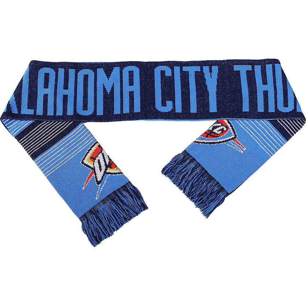 Forever Collectibles NBA Reversible Split Logo Scarf Blue Oklahoma City Thunder Forever Collectibles Hats Gloves Scarves