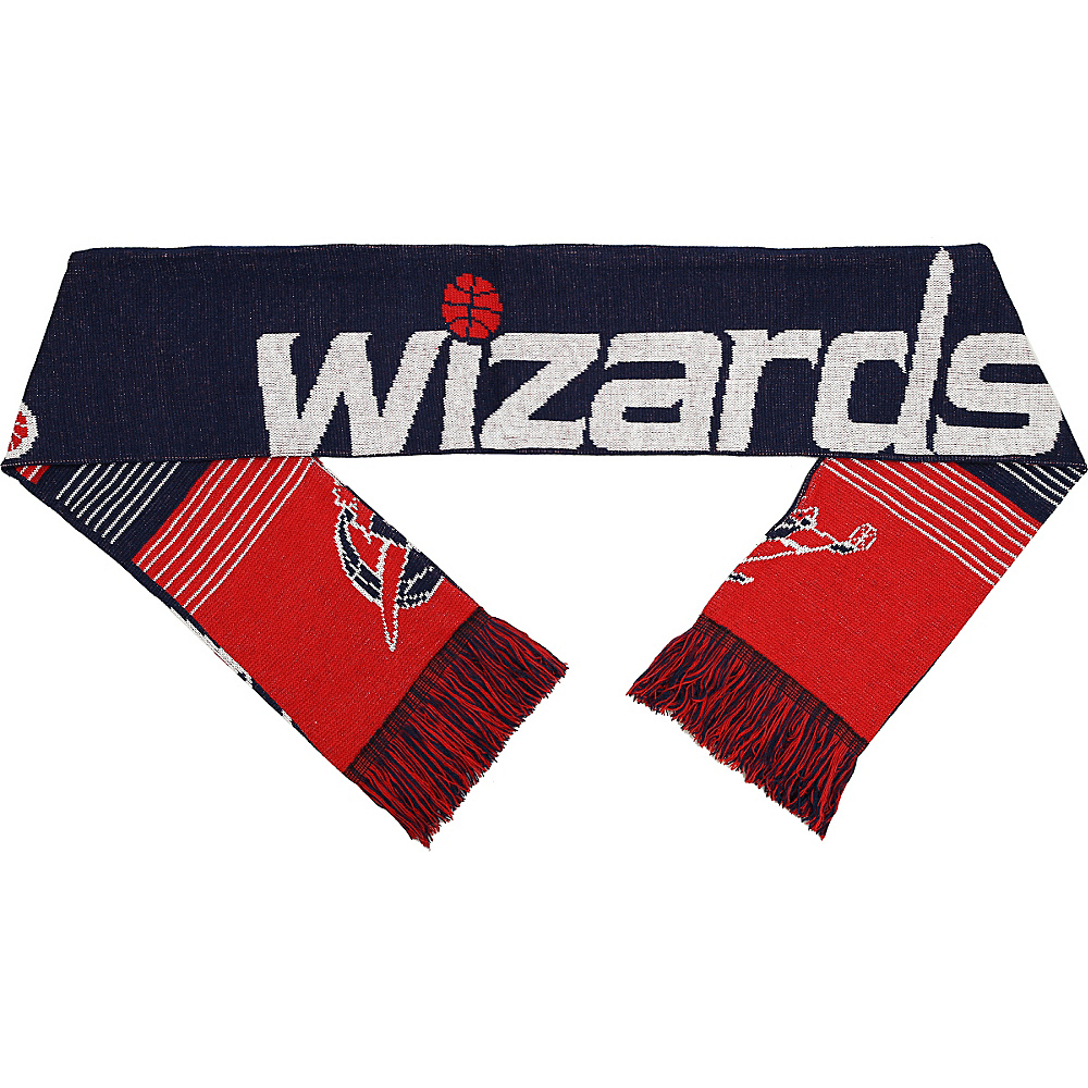 Forever Collectibles NBA Reversible Split Logo Scarf Blue Washington Wizards Forever Collectibles Hats Gloves Scarves
