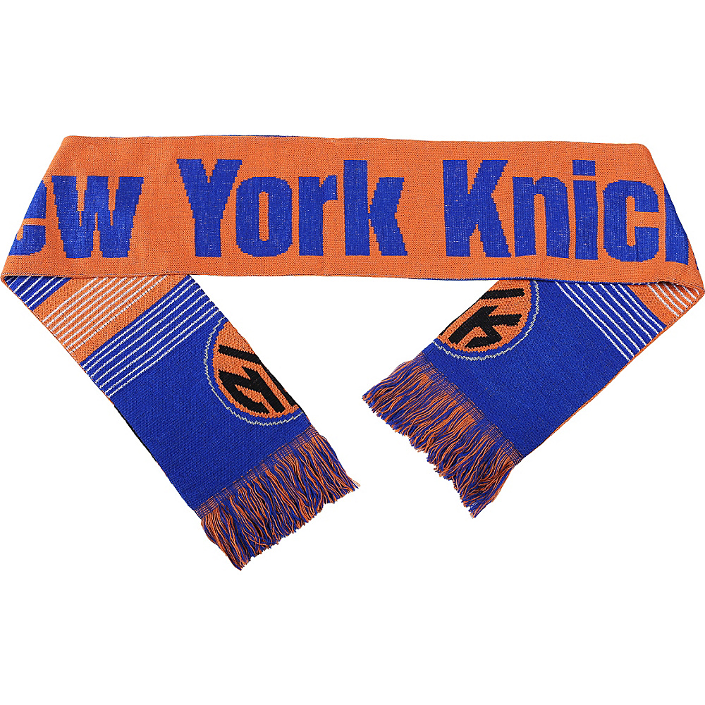 Forever Collectibles NBA Reversible Split Logo Scarf Orange New York Knicks Forever Collectibles Hats Gloves Scarves