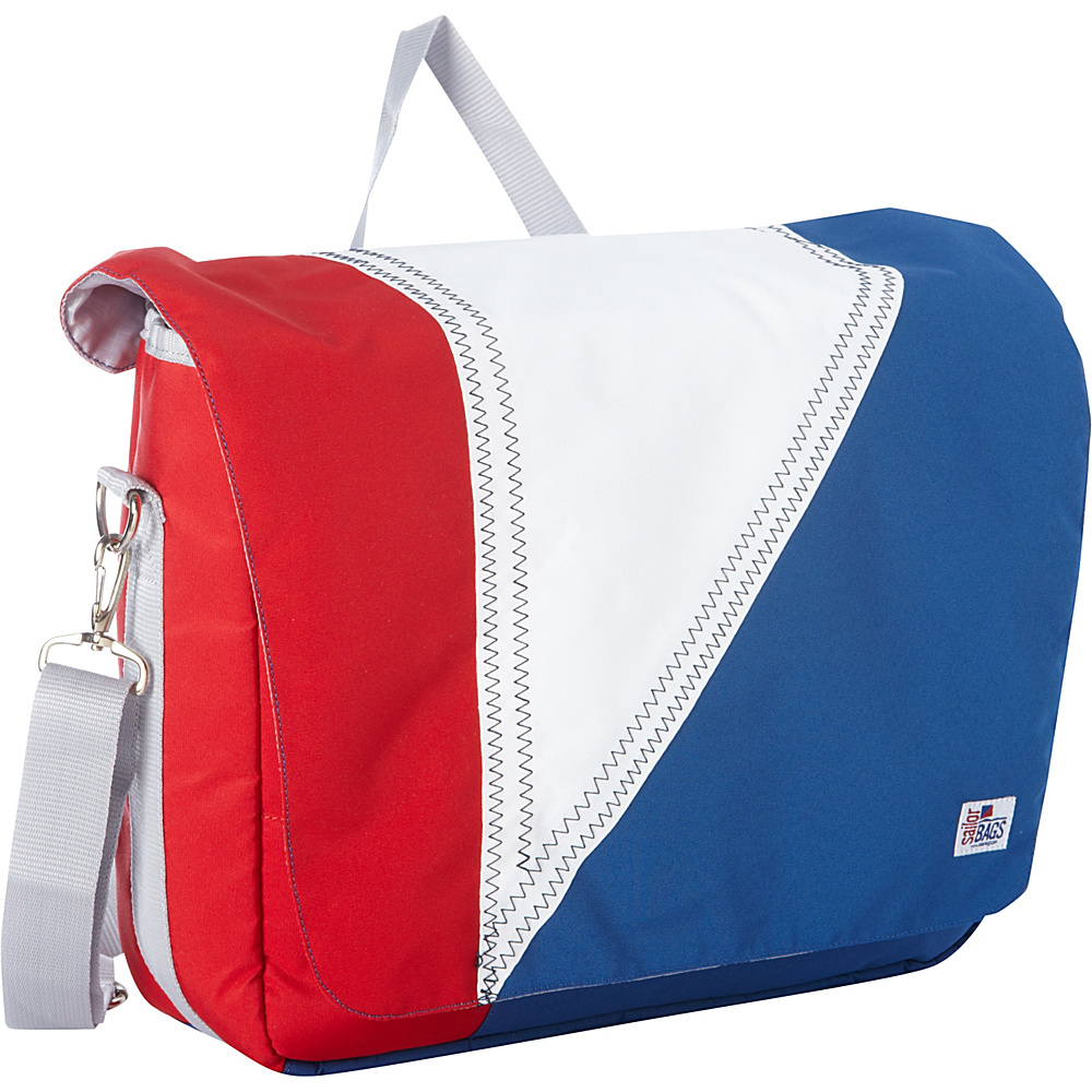 SailorBags Tri Sail Messenger Red White and Blue with Grey Trim SailorBags Messenger Bags