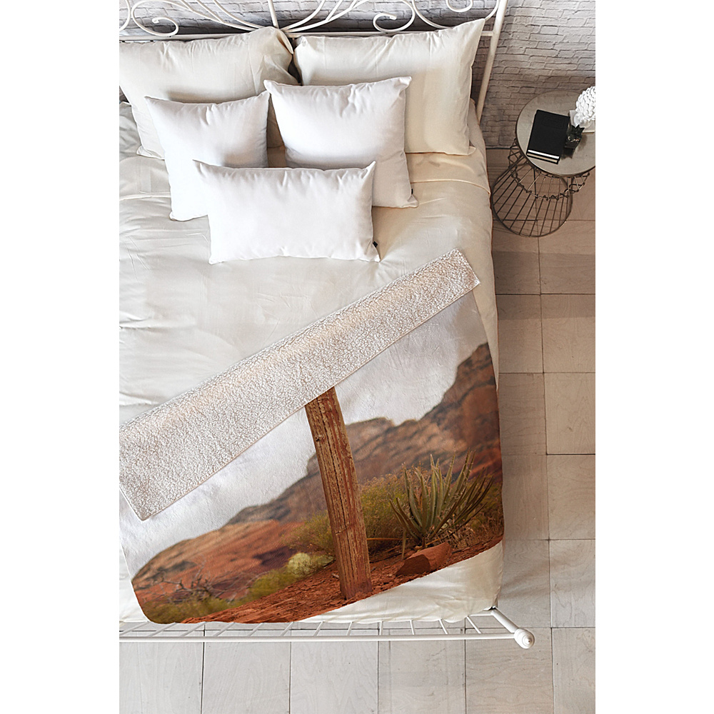 DENY Designs Barbara Sherman Sherpa Fleece Blanket Trail Orange End of Trail DENY Designs Travel Pillows Blankets