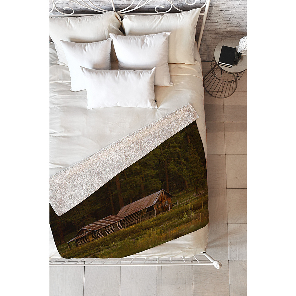 DENY Designs Barbara Sherman Sherpa Fleece Blanket Wood Peaceful Ranch DENY Designs Travel Pillows Blankets