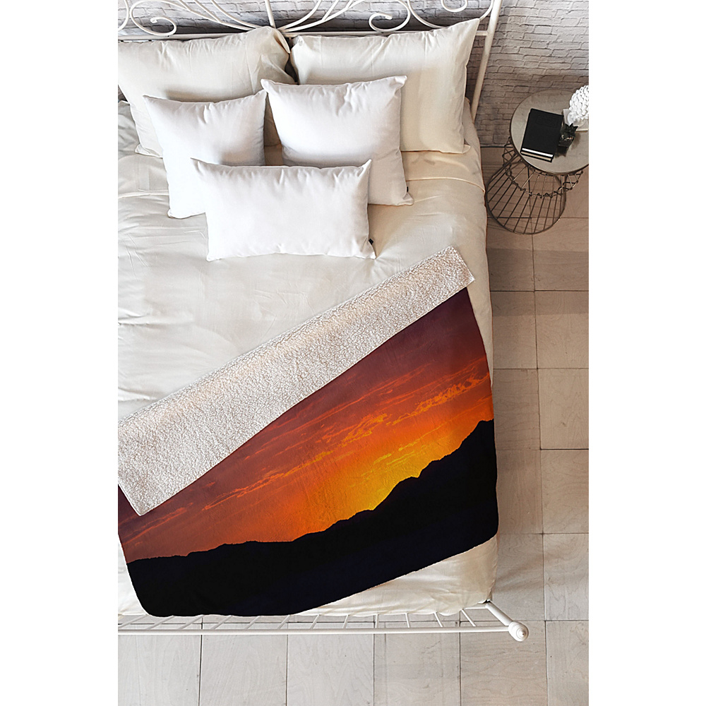 DENY Designs Barbara Sherman Sherpa Fleece Blanket Sunset Orange Sunset Glory DENY Designs Travel Pillows Blankets