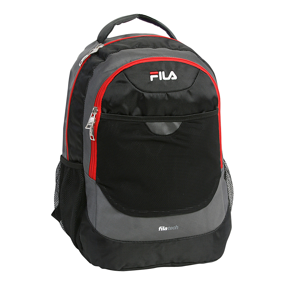Fila Colton Tablet and Laptop School Backpack Black Red Fila Everyday Backpacks