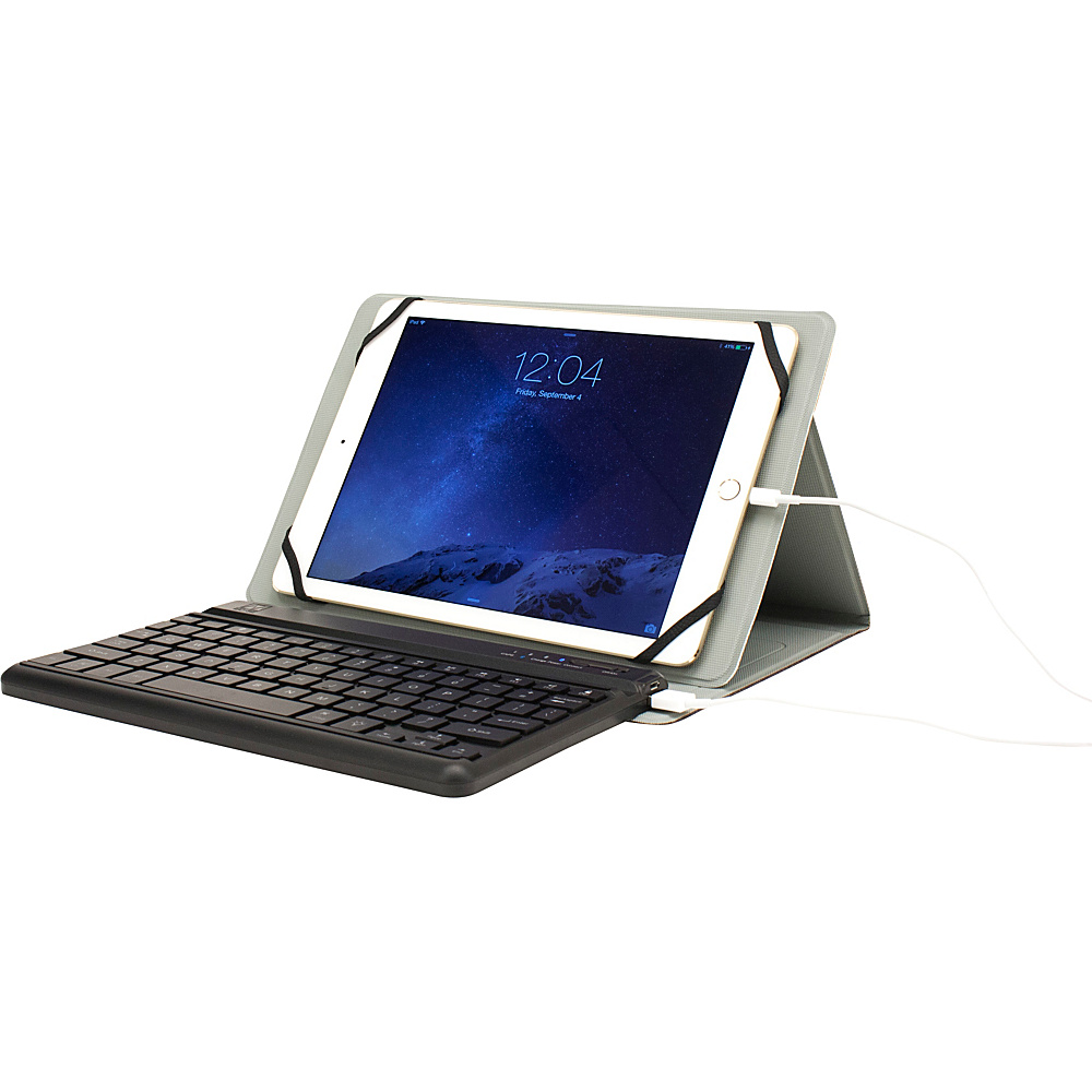 M Edge Folio Power Pro Keyboard for 9 10 Devices Heathered Grey M Edge Electronic Cases