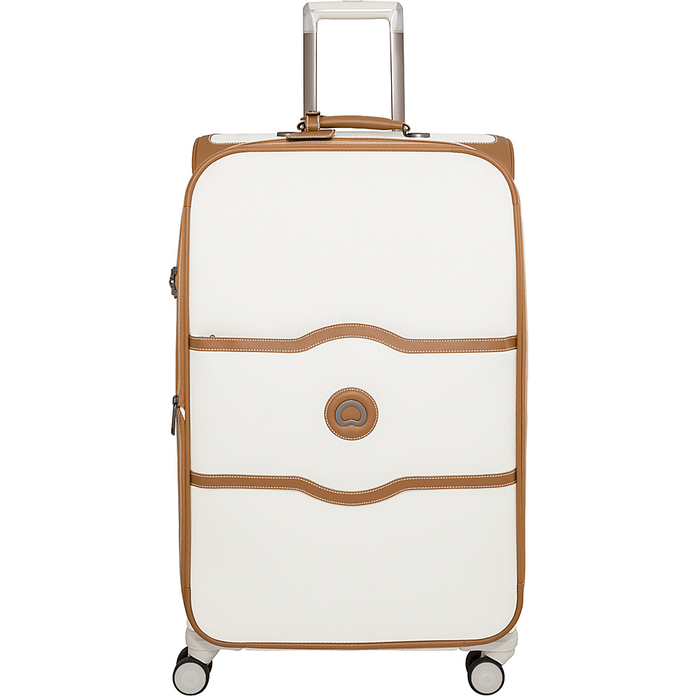 Delsey Chatelet Soft 27 Expandable 4 Wheel Spinner Case Champagne Delsey Softside Checked