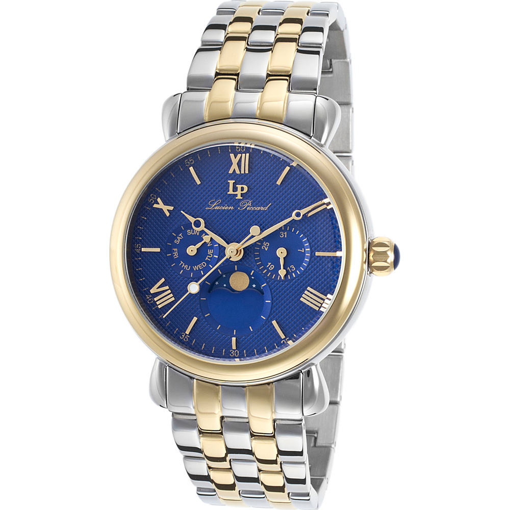 Lucien Piccard Watches Sierra Multi Function Stainless Steel Watch Silver amp; Gold Blue Gold Lucien Piccard Watches Watches