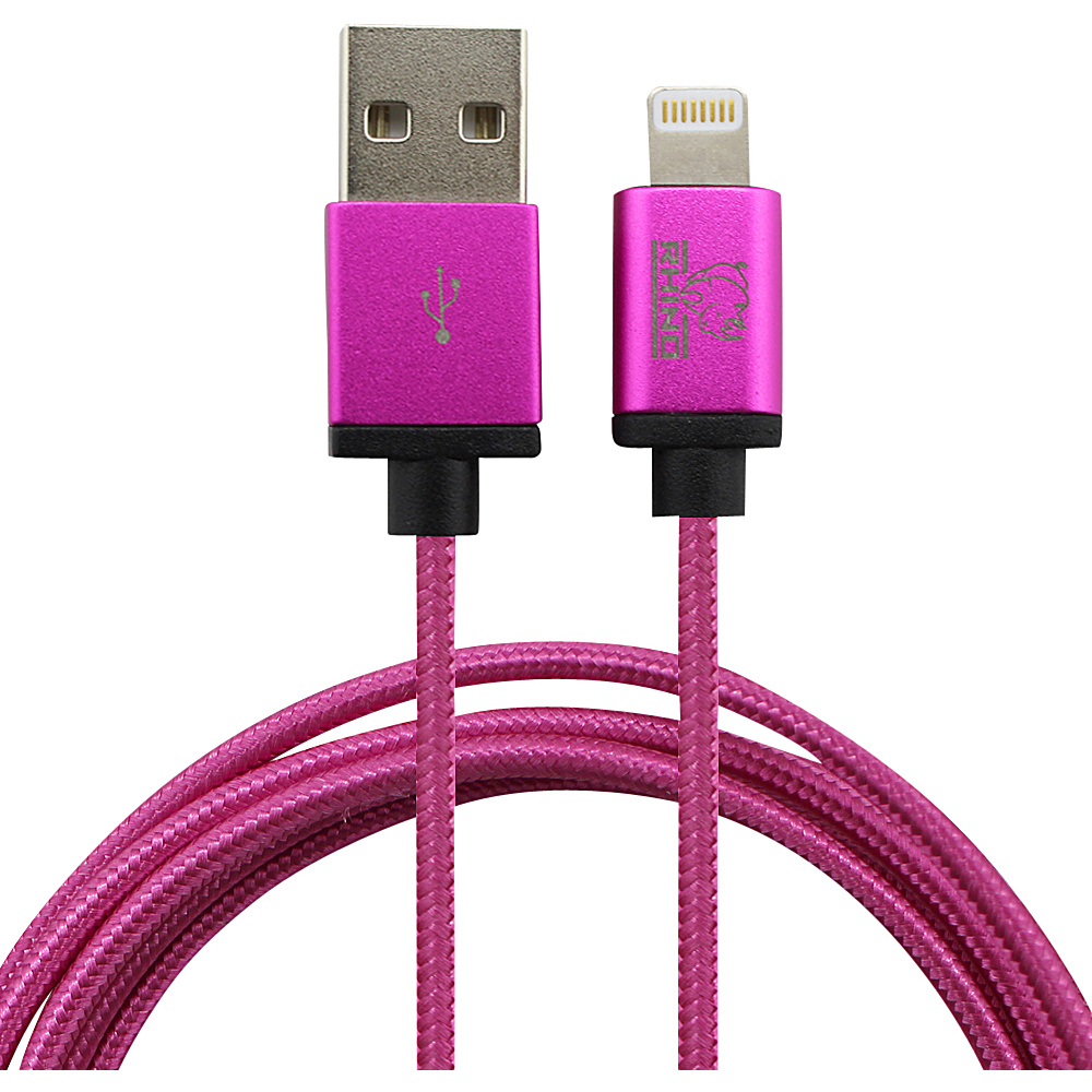 Rhino Paracord Sync Charge 2 meter MFI Lightning Cable Fuchsia Pink Rhino Electronic Accessories