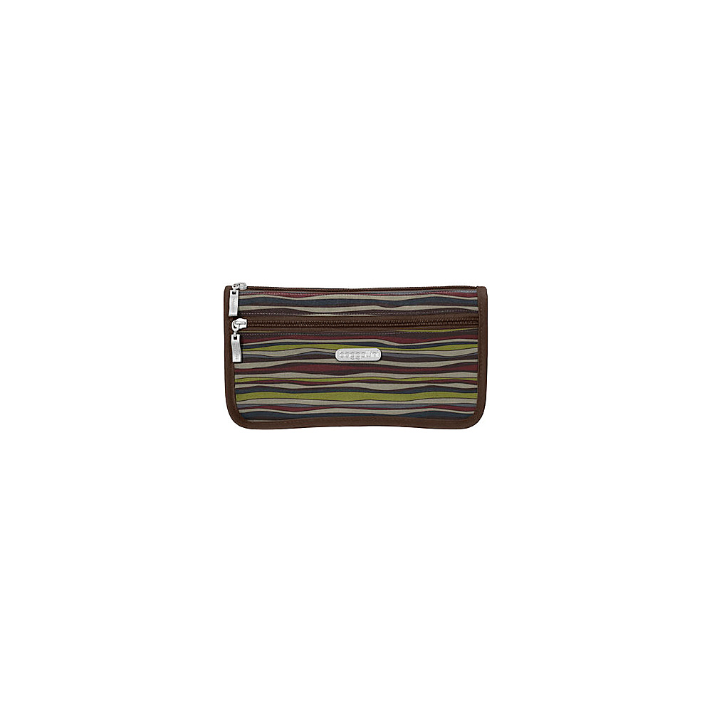 baggallini Large Wedge Cosmetic Case Java Stripe baggallini Ladies Cosmetic Bags