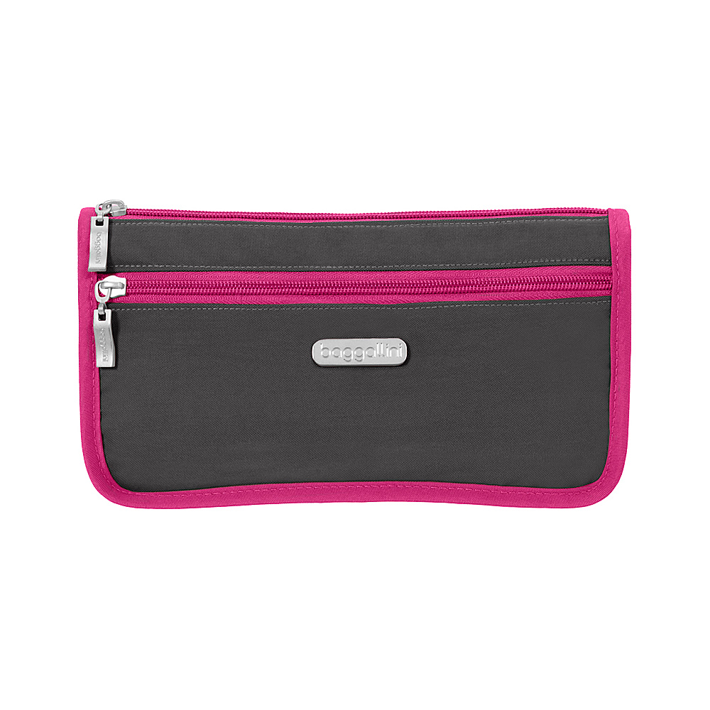 baggallini Large Wedge Cosmetic Case Charcoal Fuchsia baggallini Women s SLG Other