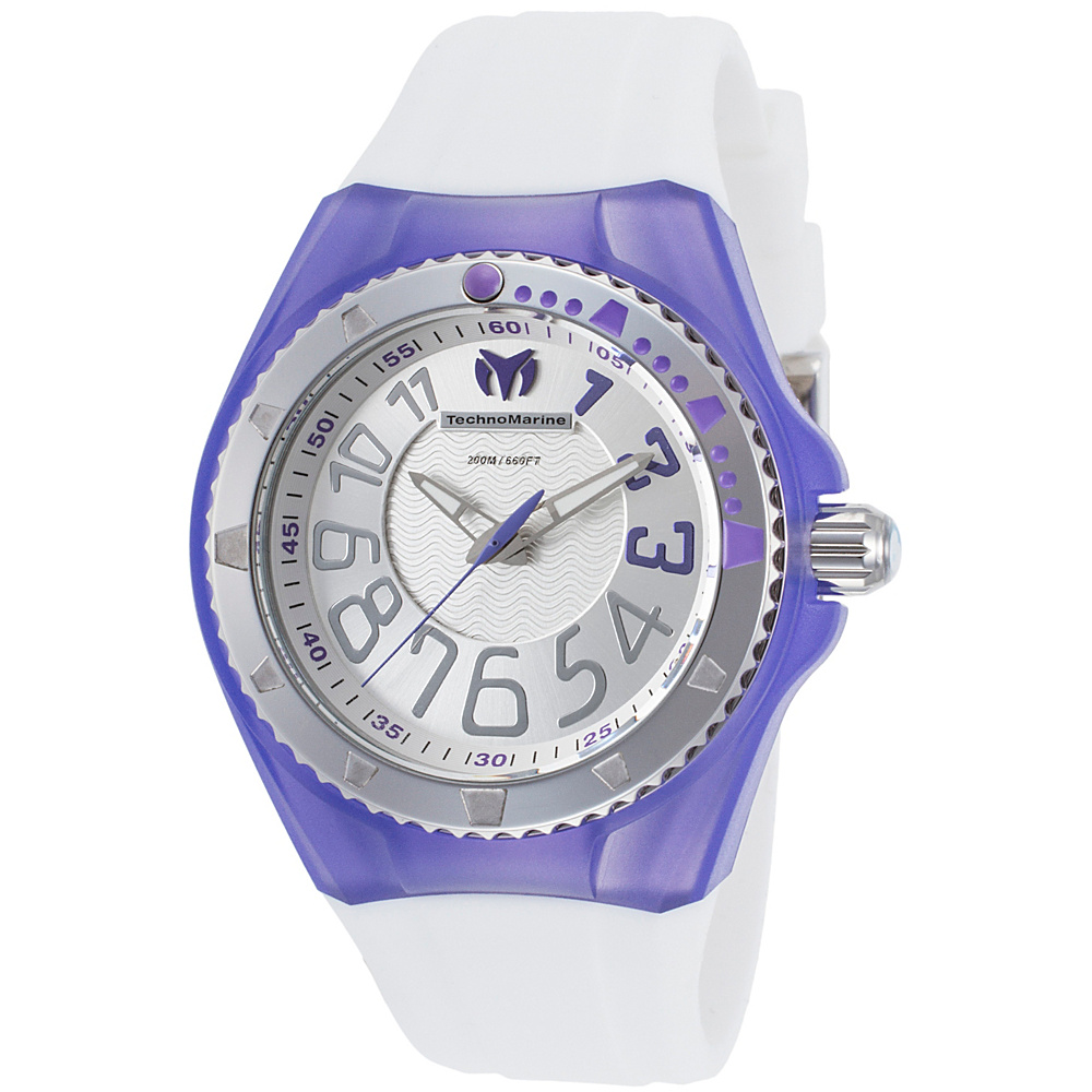 TechnoMarine Watches Womens Cruise Original Silicone Band Watch White Purple TechnoMarine Watches Watches