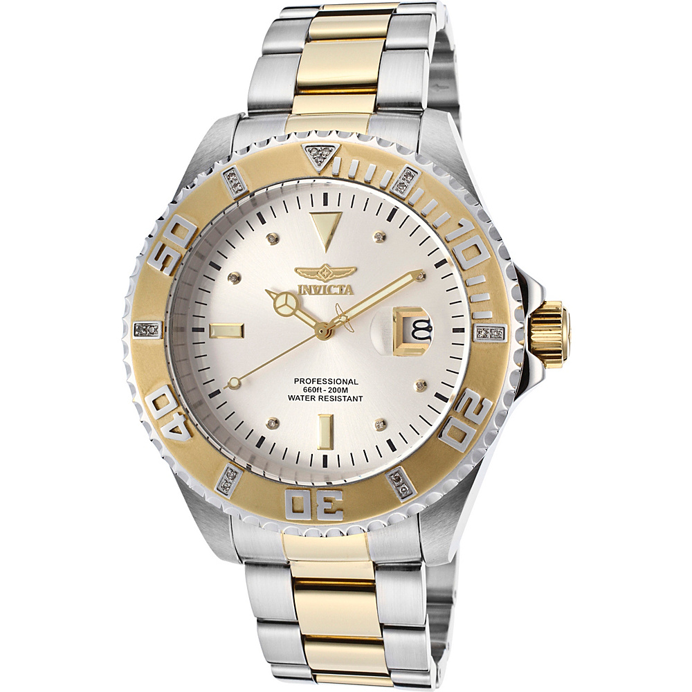Invicta Watches Mens Pro Diver Watch Silver Gold Invicta Watches Watches