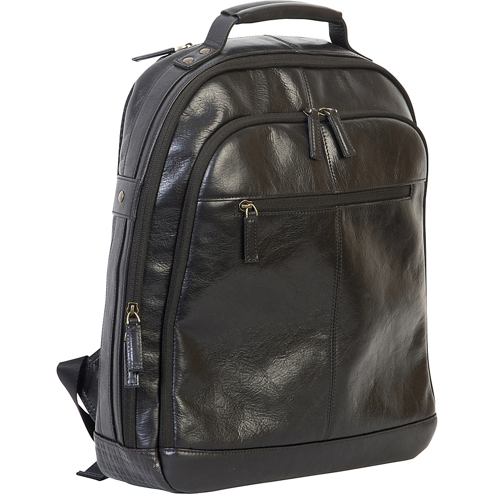 Boconi Becker RFID City Pack Black w Khaki and Gingham Boconi Business Laptop Backpacks