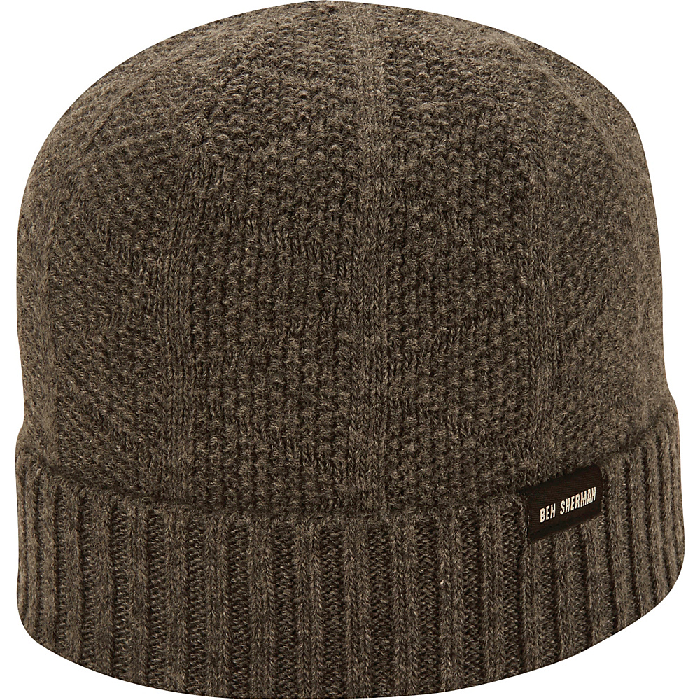 Ben Sherman Textured Beanie with Rib Knit Cuff Charcoal Ben Sherman Hats Gloves Scarves
