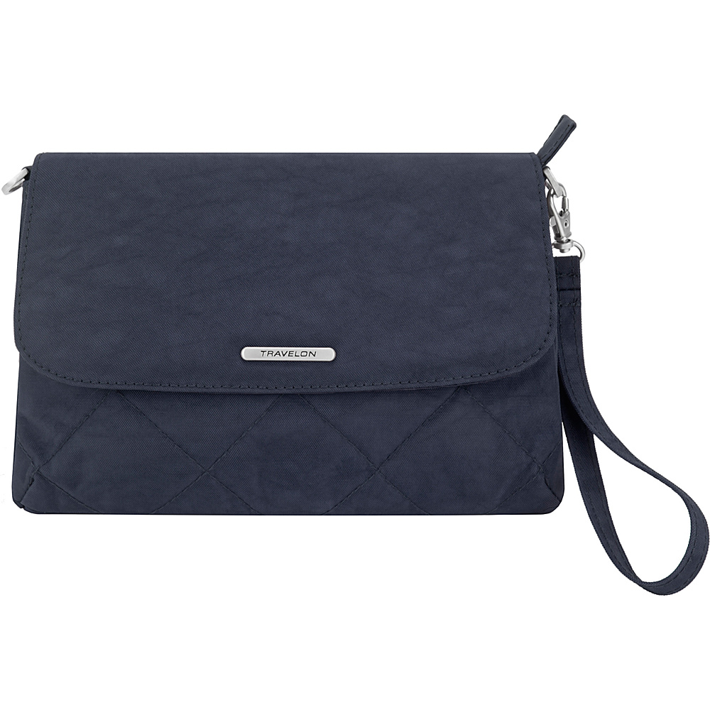 Travelon Anti Theft Convertible Crossbody Clutch Exclusive Lush Blue Travelon Fabric Handbags