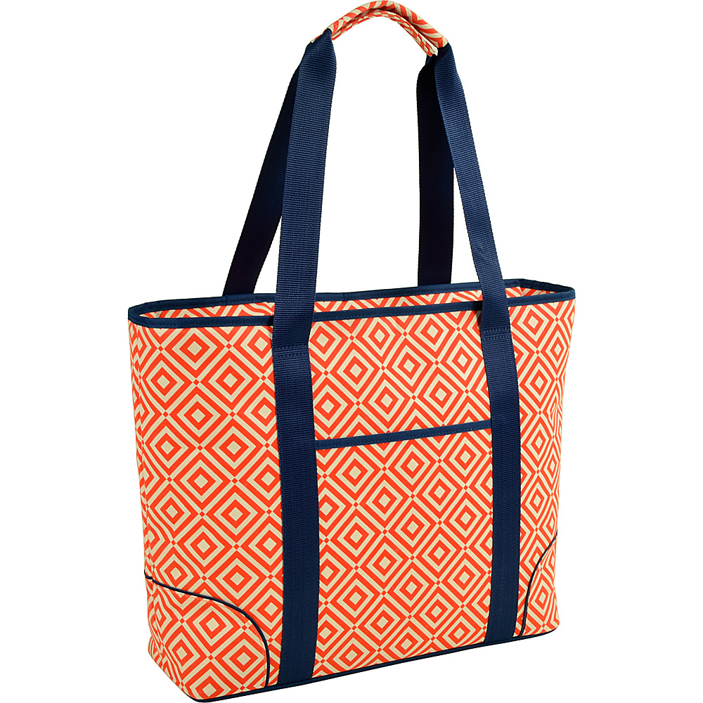 Picnic at Ascot Extra Large Insulated Cooler Bag 30 Can Tote Orange Navy Picnic at Ascot Outdoor Coolers