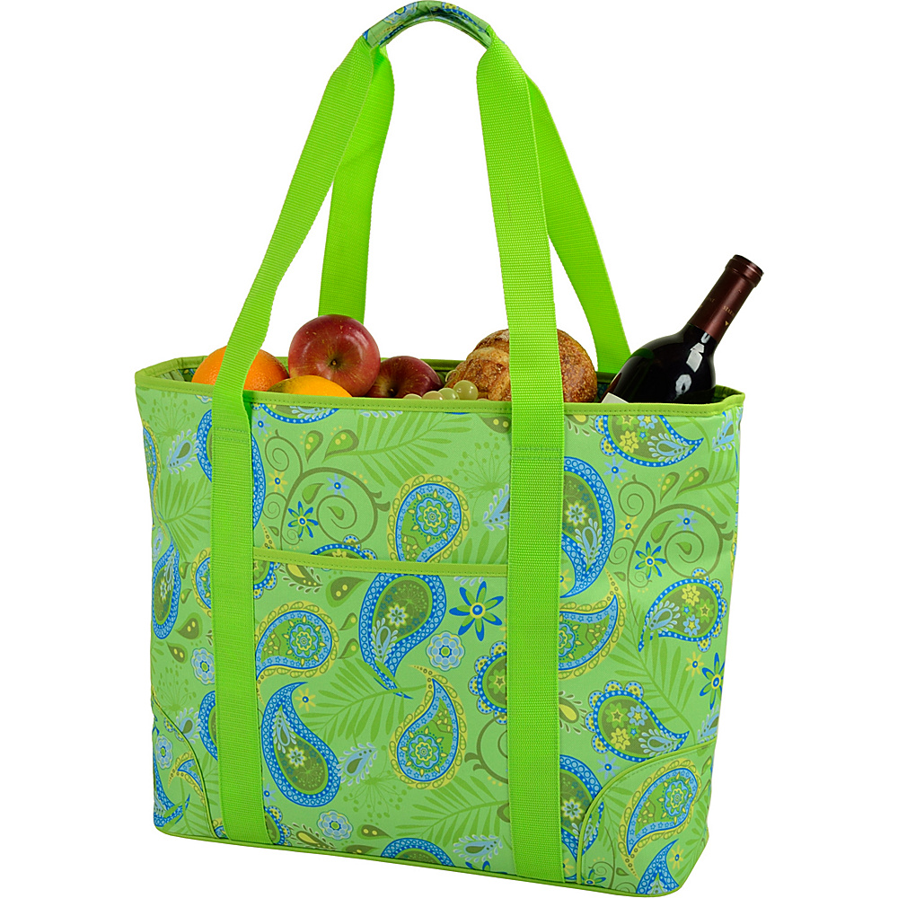 Picnic at Ascot Extra Large Insulated Cooler Bag 30 Can Tote Paisley Green Picnic at Ascot Outdoor Coolers