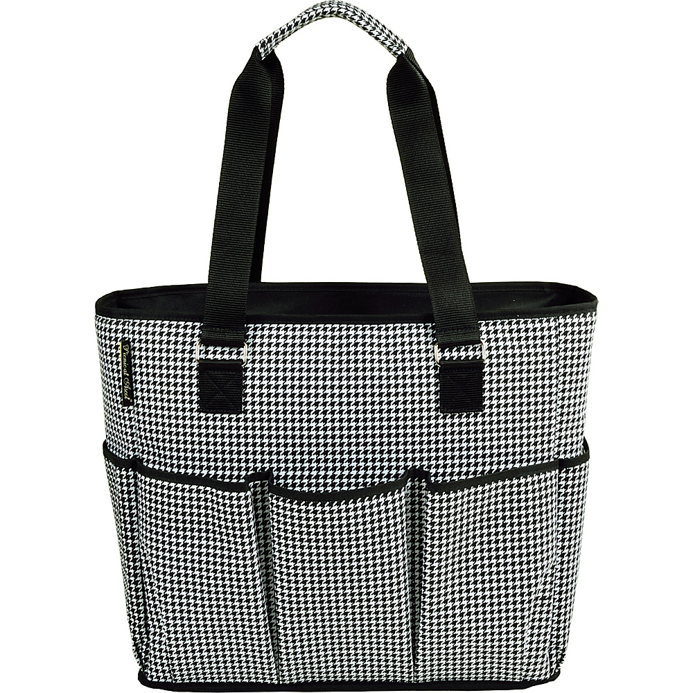 Picnic at Ascot Large Insulated Multi Pocketed Travel Bag with 6 exterior pockets Houndstooth Picnic at Ascot Outdoor Coolers