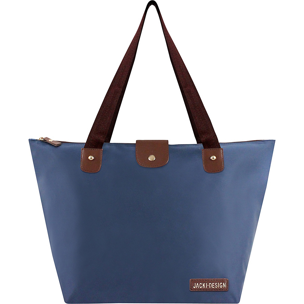 Jacki Design Essential Large Foldable Tote Bag Blue Jacki Design Fabric Handbags
