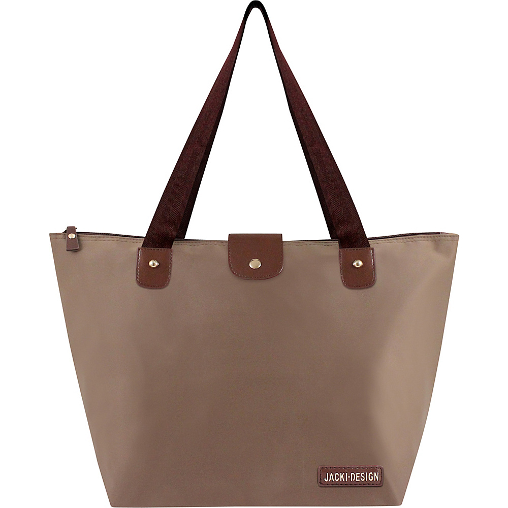 Jacki Design Essential Large Foldable Tote Bag Brown Jacki Design Fabric Handbags