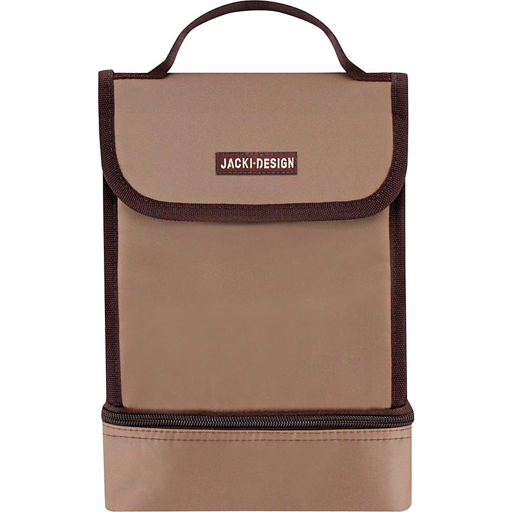 Jacki Design Essential 3 Compartment Insulated Lunch Bag Brown Jacki Design Travel Coolers